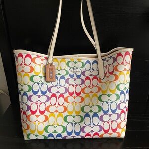 Coach Rainbow Signature Tote Bag